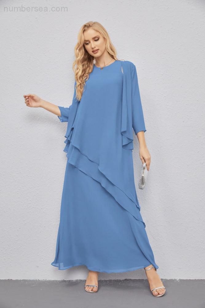 Vestidos de madre de la novia con cárdigan ligero abierto al frente, vestido formal de fiesta 28081 