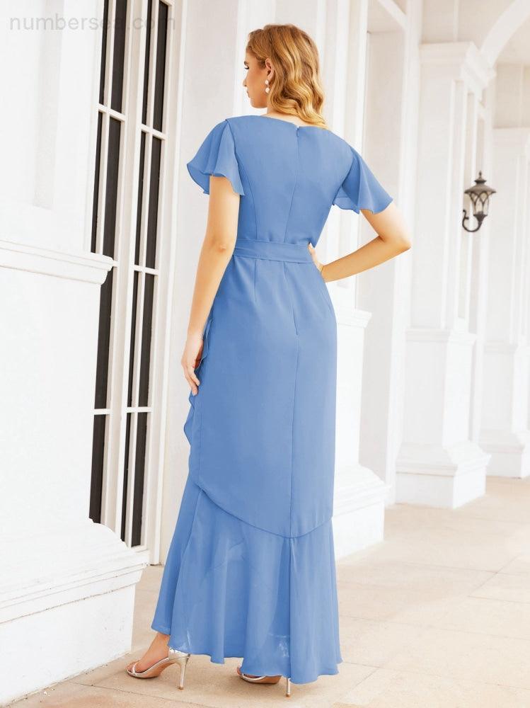 Baoleely Ruffled Bridesmaid Dresses Mermaid Formal Violin Evening Party Prom Gowns 28042