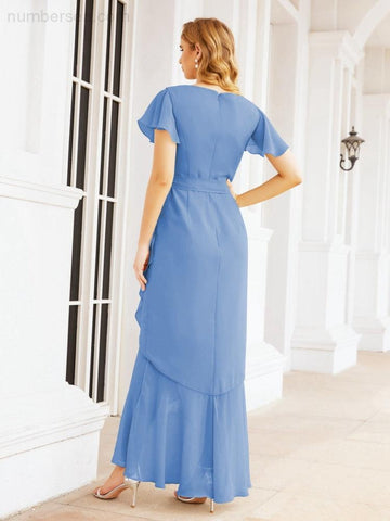 Vestidos de dama de honor Baoleely con volantes, estilo sirena, para fiestas formales, vestidos de noche, bailes de graduación y vestidos de violín 28042