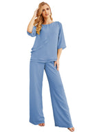 Baoleely Élégante robe mère de la mariée 2 pièces, grande taille, pantalon, volants, couches argentées, peignoir 28064
