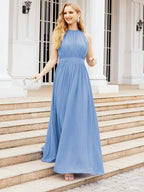 Baoleely Halter Bridesmaid Dress Empire Waist Formal Evening Prom Gown for Mother of The Bride 28030