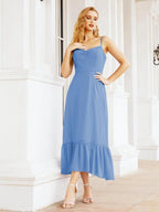 Baoleely Blackless Strap Bridesmaid Dress Ankle Length 28028