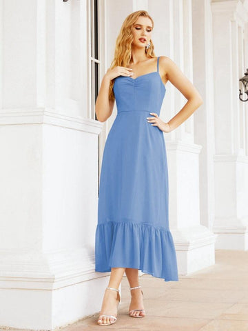 Baoleely Blackless Strap Bridesmaid Dress Ankle Length 28028