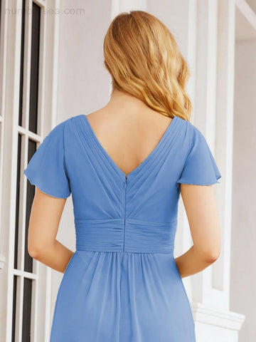 Baoleely Formal Prom Gowns for Mother of The Bride Cap Sleeves Bridesmaid Dress 28047