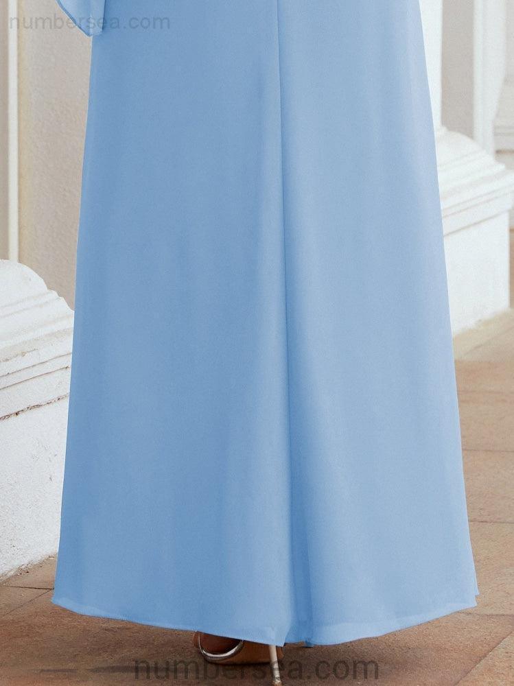 Vestido largo de fiesta formal Sunderly para la madre de la novia con capa de volantes SY28026