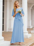 Vestido largo de fiesta formal Sunderly para la madre de la novia con capa de volantes SY28026