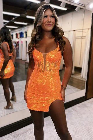 Robe de bal tendance moulante à sequins et fines bretelles pour le bal de promo