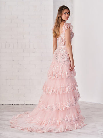 Kennedy | Robe de bal longue fourreau à épaules dénudées (dos lacé)