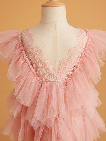 Vestido corto/mini de tul y encaje (2003227815) 