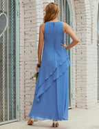 Vestido largo de gasa de talla grande para la madre de la novia, vestido de gala para dama de honor, vestido de graduación SY28019