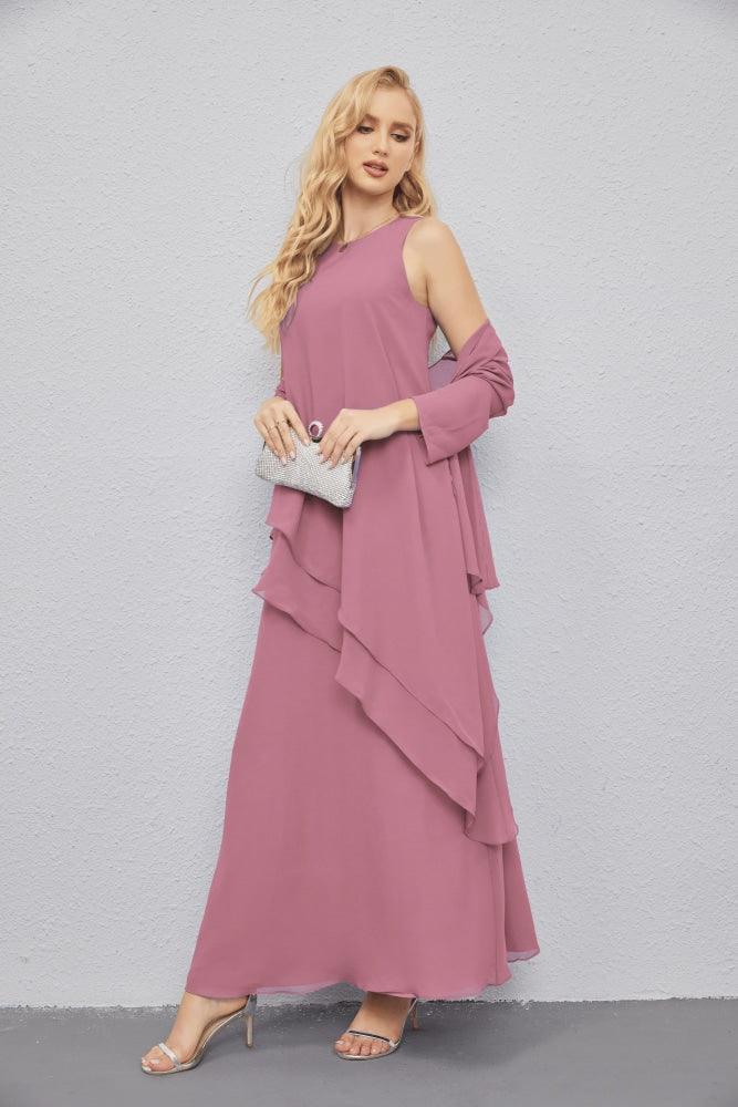 Vestidos de madre de la novia con cárdigan ligero abierto al frente, vestido formal de fiesta 28081 