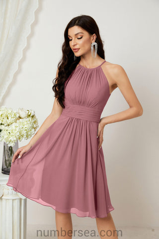 Vestidos de fiesta de bienvenida con cuello halter, vestido formal de cóctel para noche 28011 