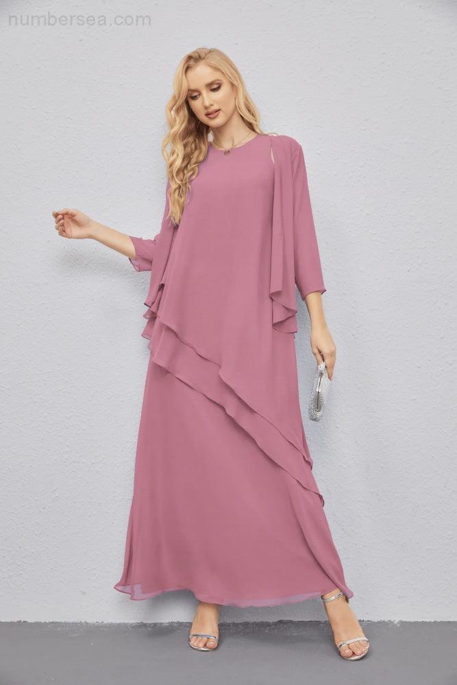 Vestidos de madre de la novia con cárdigan ligero abierto al frente, vestido formal de fiesta 28081 