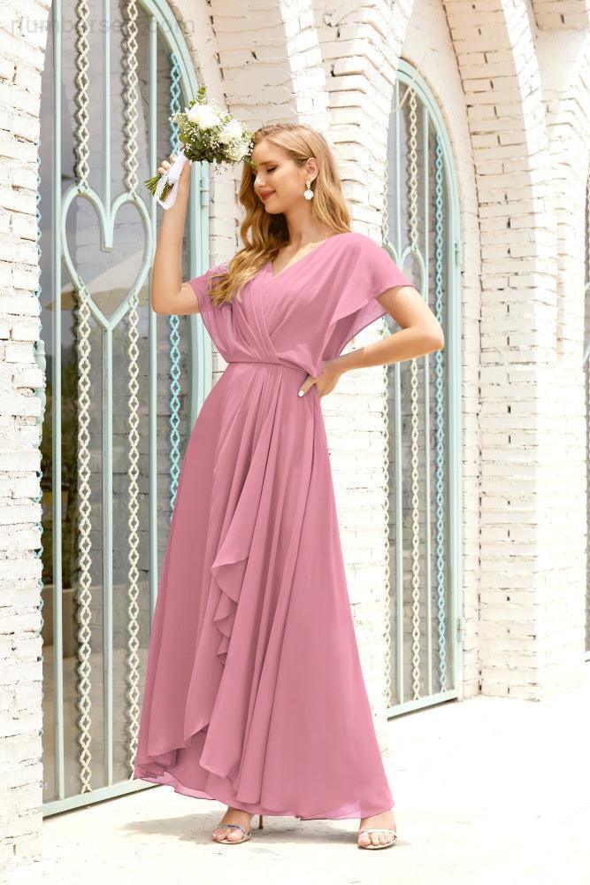 Vestido Baoleely para la madre de la novia, talla grande, escote en V, largo hasta el suelo, formal, para invitada de boda 28020