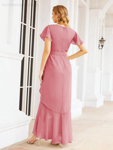 Vestidos de dama de honor Baoleely con volantes, estilo sirena, para fiestas formales, vestidos de noche, bailes de graduación y vestidos de violín 28042