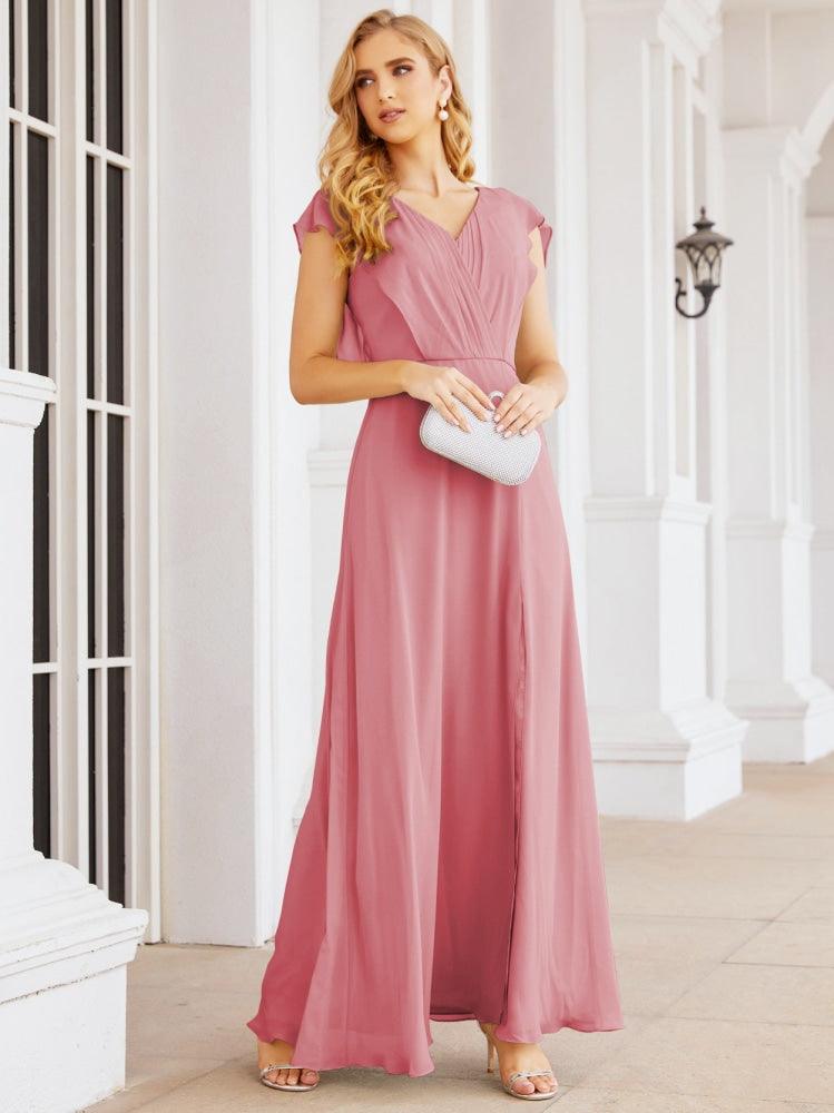 Vestidos de dama de honor Sunderly, vestido de gala formal con capa, vestido con espalda descubierta para la madre de la novia SY28058 
