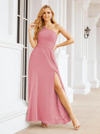 Baoleely One Shoulder Bridesmaid Dresses Long Formal Prom Gowns 28048