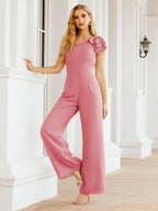 Baoleely Women's One Shoulder Long Jumpsuit Formal Evening Dress Long Bridesmaid Dresses Pants Wedding Party 28034
