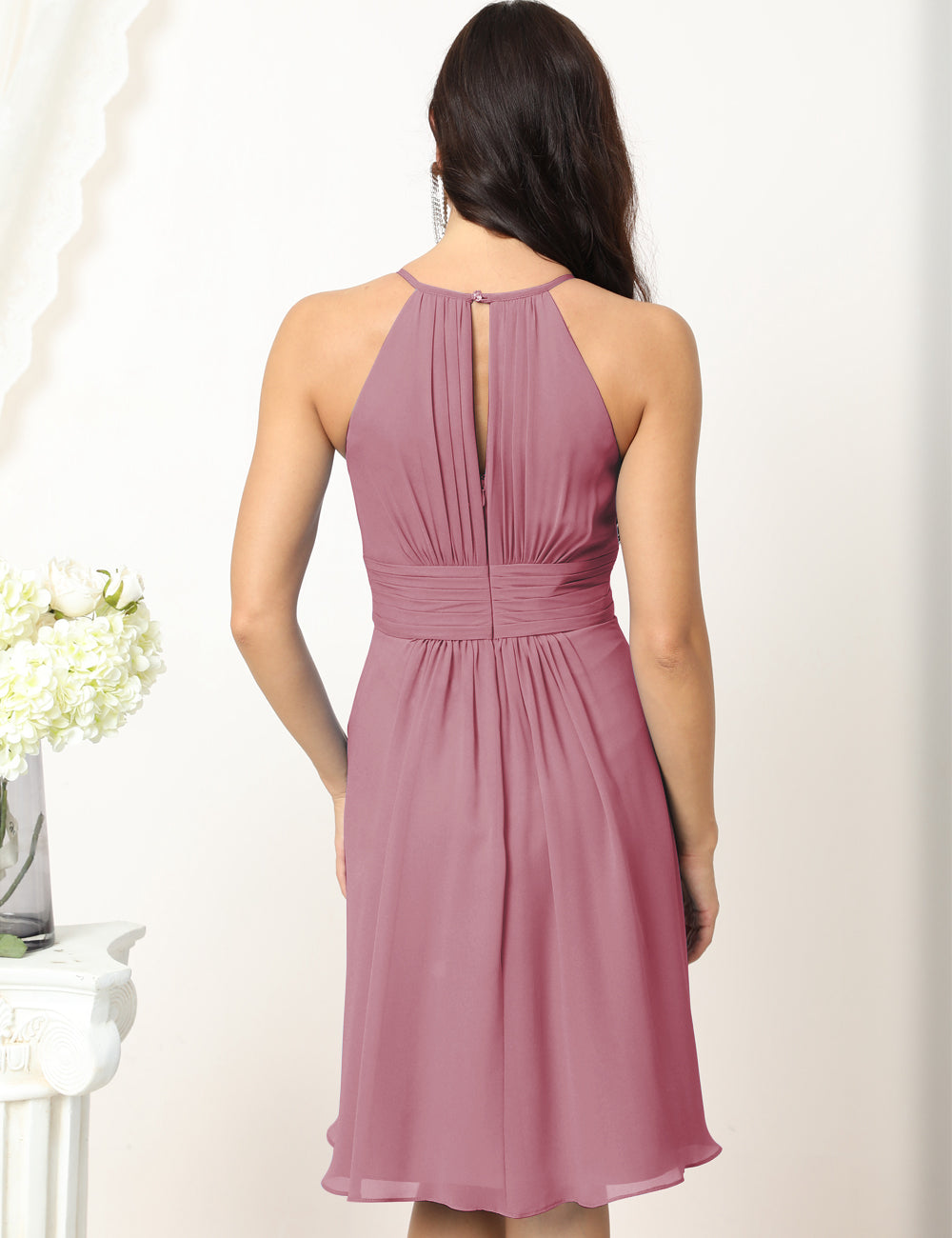 Desert Rose Color Size 16 Short Prom Dress Homecoming Dress SEA28011