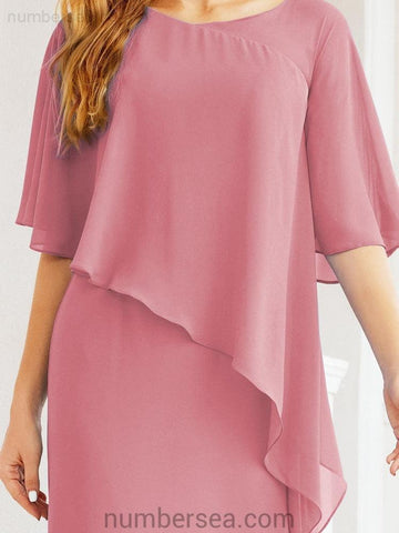 Vestido largo de fiesta formal Sunderly para la madre de la novia con capa de volantes SY28026