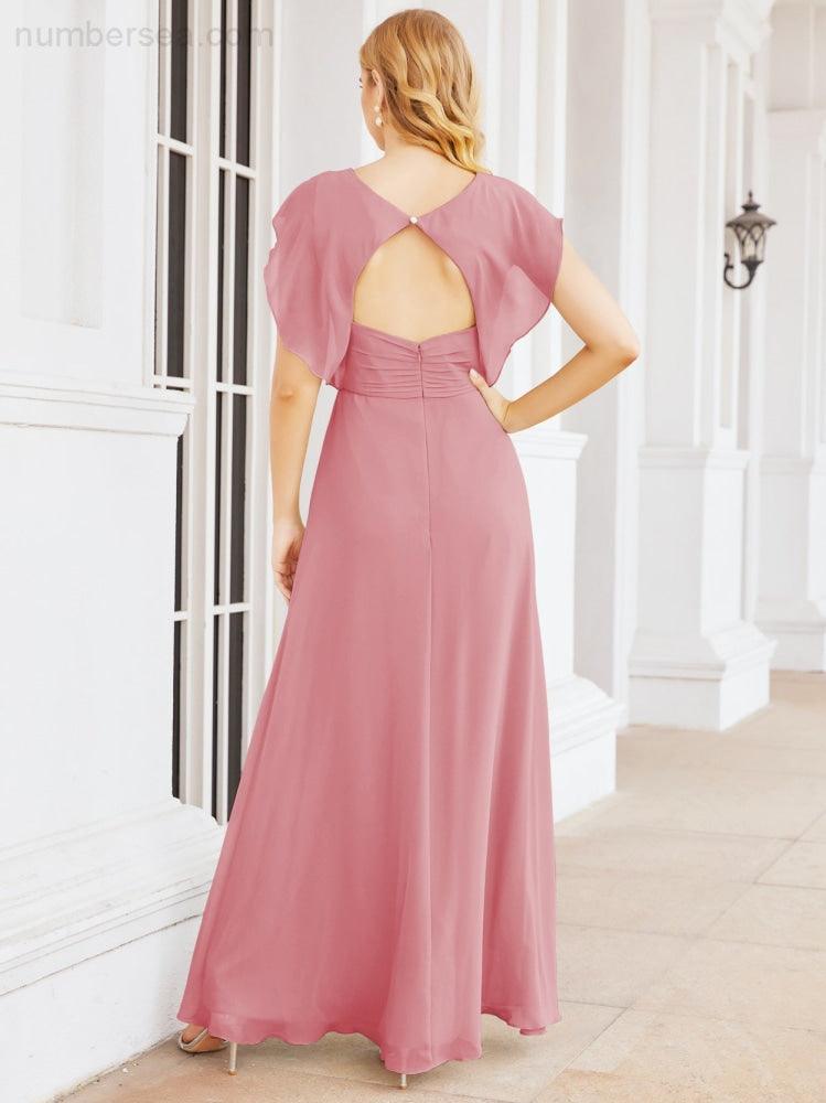 Robe de demoiselle d'honneur Sunnderly, robe de bal formelle à cape, robe dos nu pour la mère de la mariée SY28058 
