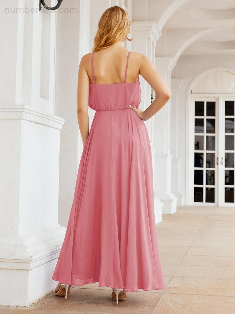 Baoleely  Halter Long Bridesmaid Dresses Formal A line Juniors Dress 28029