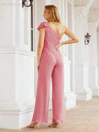 Baoleely Women's One Shoulder Long Jumpsuit Formal Evening Dress Long Bridesmaid Dresses Pants Wedding Party 28034