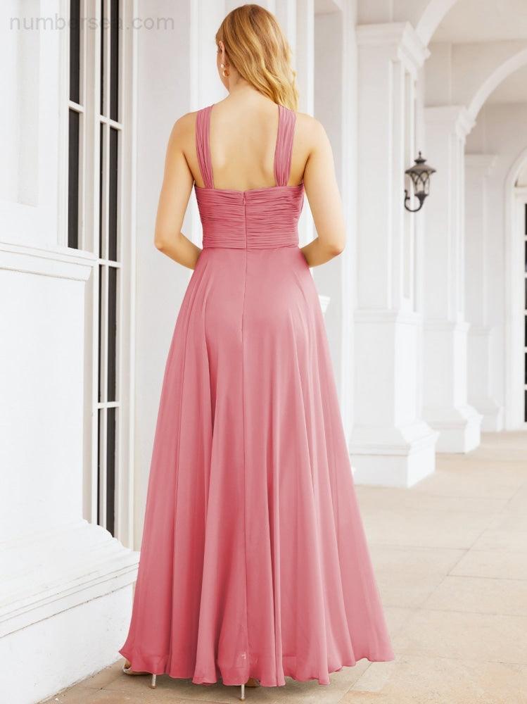 Baoleely Crisscross Halter Bridesmaid Dresses for Party Wedding Evening Prom Maxi Ball Gowns 28053