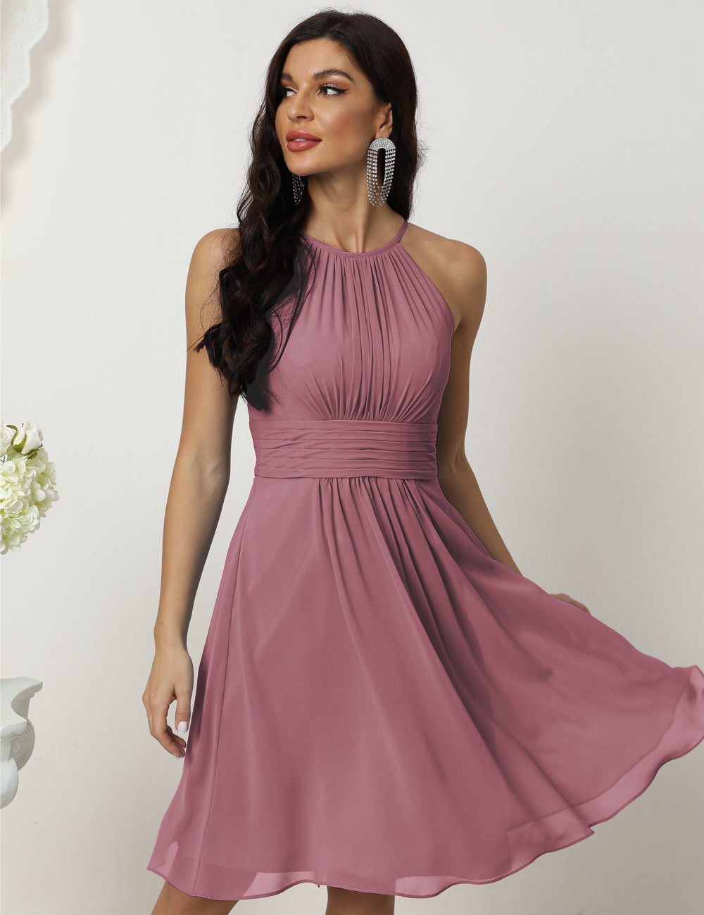 Desert Rose Color Size 16 Short Prom Dress Homecoming Dress SEA28011