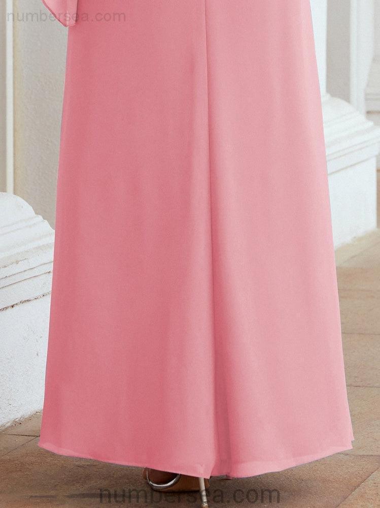 Vestido largo de fiesta formal Sunderly para la madre de la novia con capa de volantes SY28026