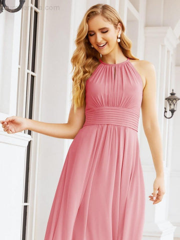 Vestidos de dama de honor Baoleely con escote tipo ojo de cerradura, sin mangas, para fiestas formales de noche y graduación 28043