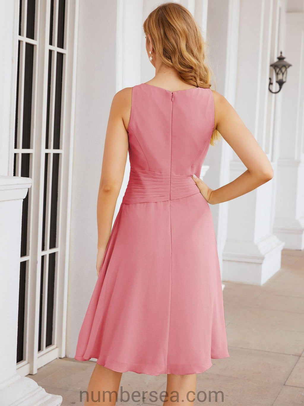 Vestidos de la madre de la novia de Sunderly, vestido de graduación, vestido plisado informal SY28065