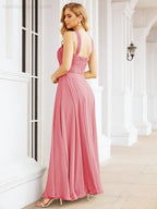 Baoleely Crisscross Halter Bridesmaid Dresses for Party Wedding Evening Prom Maxi Ball Gowns 28053