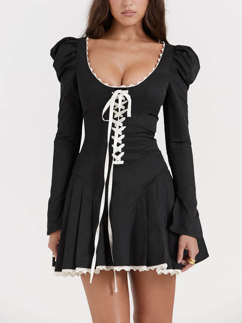Robe mini plissée Black&amp;Cream 
