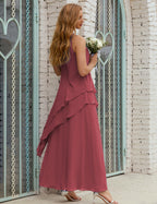 Vestido largo de gasa de talla grande para la madre de la novia, vestido de gala para dama de honor, vestido de graduación SY28019