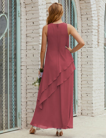 Vestido largo de gasa de talla grande para la madre de la novia, vestido de gala para dama de honor, vestido de graduación SY28019