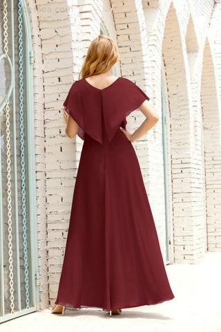 Vestido Baoleely para la madre de la novia, talla grande, escote en V, largo hasta el suelo, formal, para invitada de boda 28020
