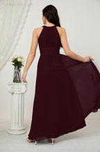 Robe de soirée formelle Baoleely en mousseline de soie, col licou, longue, sans manches, robe de demoiselle d'honneur 2802 