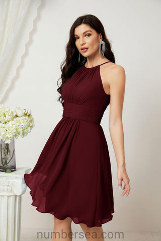 Vestidos de fiesta de bienvenida con cuello halter, vestido formal de cóctel para noche 28011 