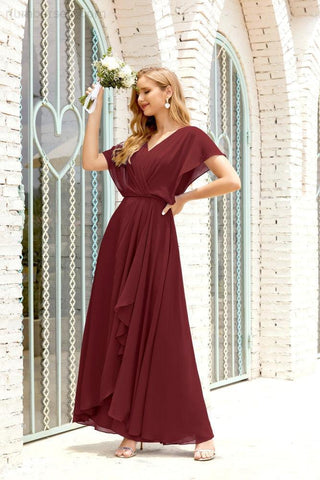 Vestido Baoleely para la madre de la novia, talla grande, escote en V, largo hasta el suelo, formal, para invitada de boda 28020