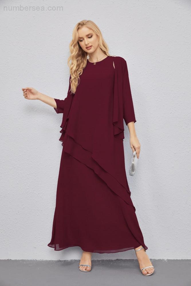 Vestidos de madre de la novia con cárdigan ligero abierto al frente, vestido formal de fiesta 28081 