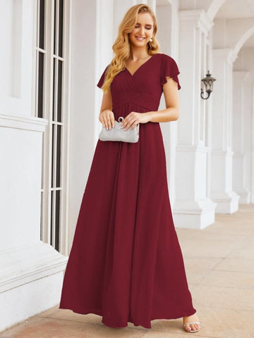 Baoleely Formal Prom Gowns for Mother of The Bride Cap Sleeves Bridesmaid Dress 28047