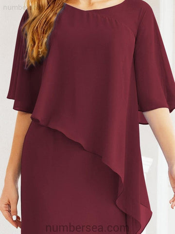 Vestido largo de fiesta formal Sunderly para la madre de la novia con capa de volantes SY28026