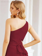 Baoleely One Shoulder Bridesmaid Dresses Long Formal Prom Gowns 28048