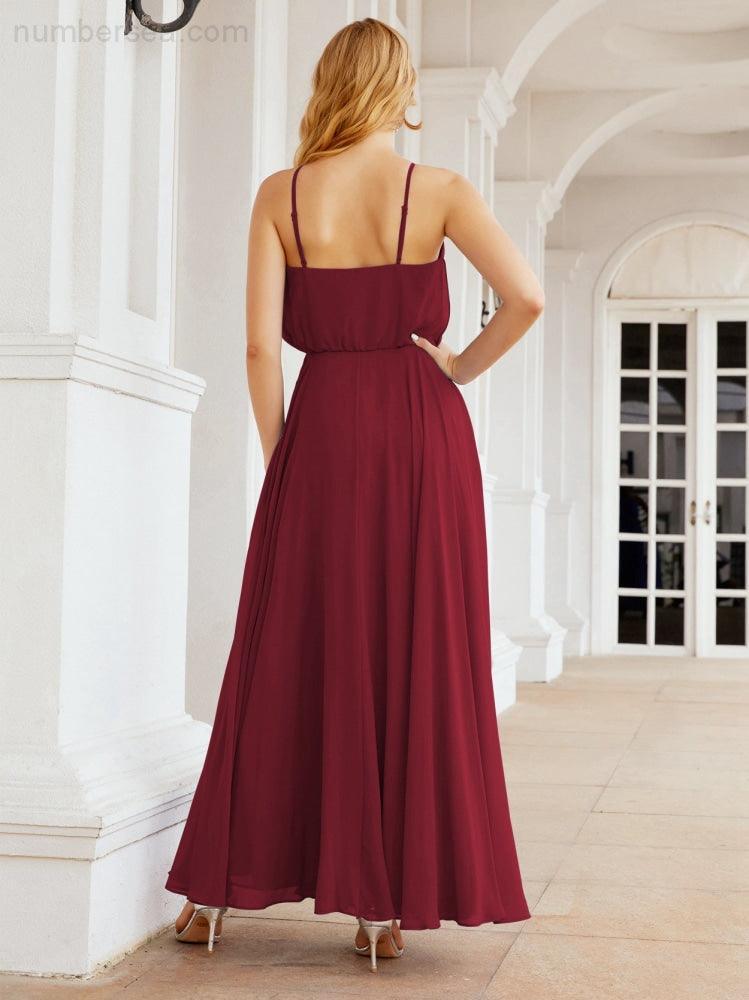 Baoleely  Halter Long Bridesmaid Dresses Formal A line Juniors Dress 28029