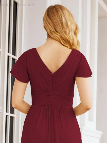 Baoleely Formal Prom Gowns for Mother of The Bride Cap Sleeves Bridesmaid Dress 28047