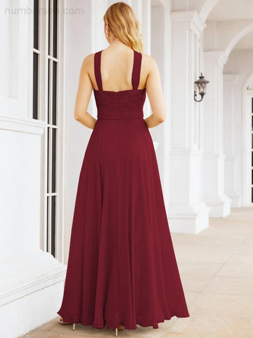 Baoleely Crisscross Halter Bridesmaid Dresses for Party Wedding Evening Prom Maxi Ball Gowns 28053
