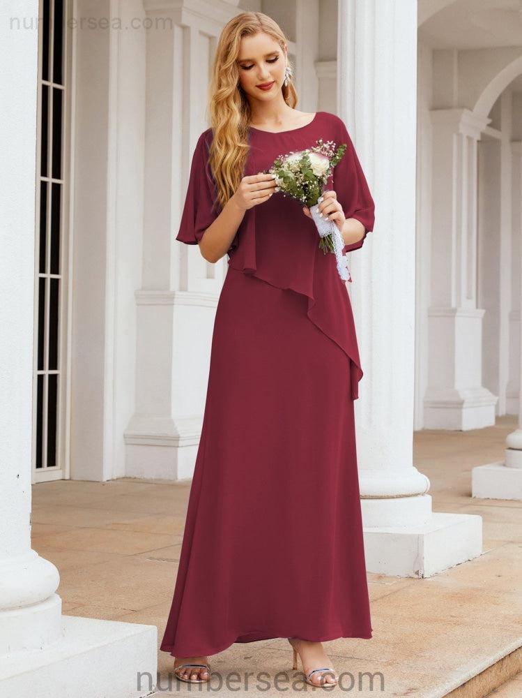 Vestido largo de fiesta formal Sunderly para la madre de la novia con capa de volantes SY28026