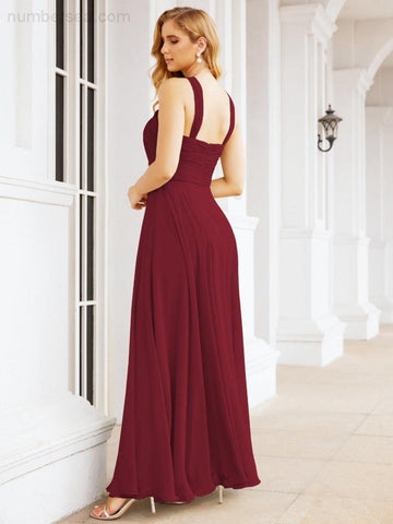 Baoleely Crisscross Halter Bridesmaid Dresses for Party Wedding Evening Prom Maxi Ball Gowns 28053
