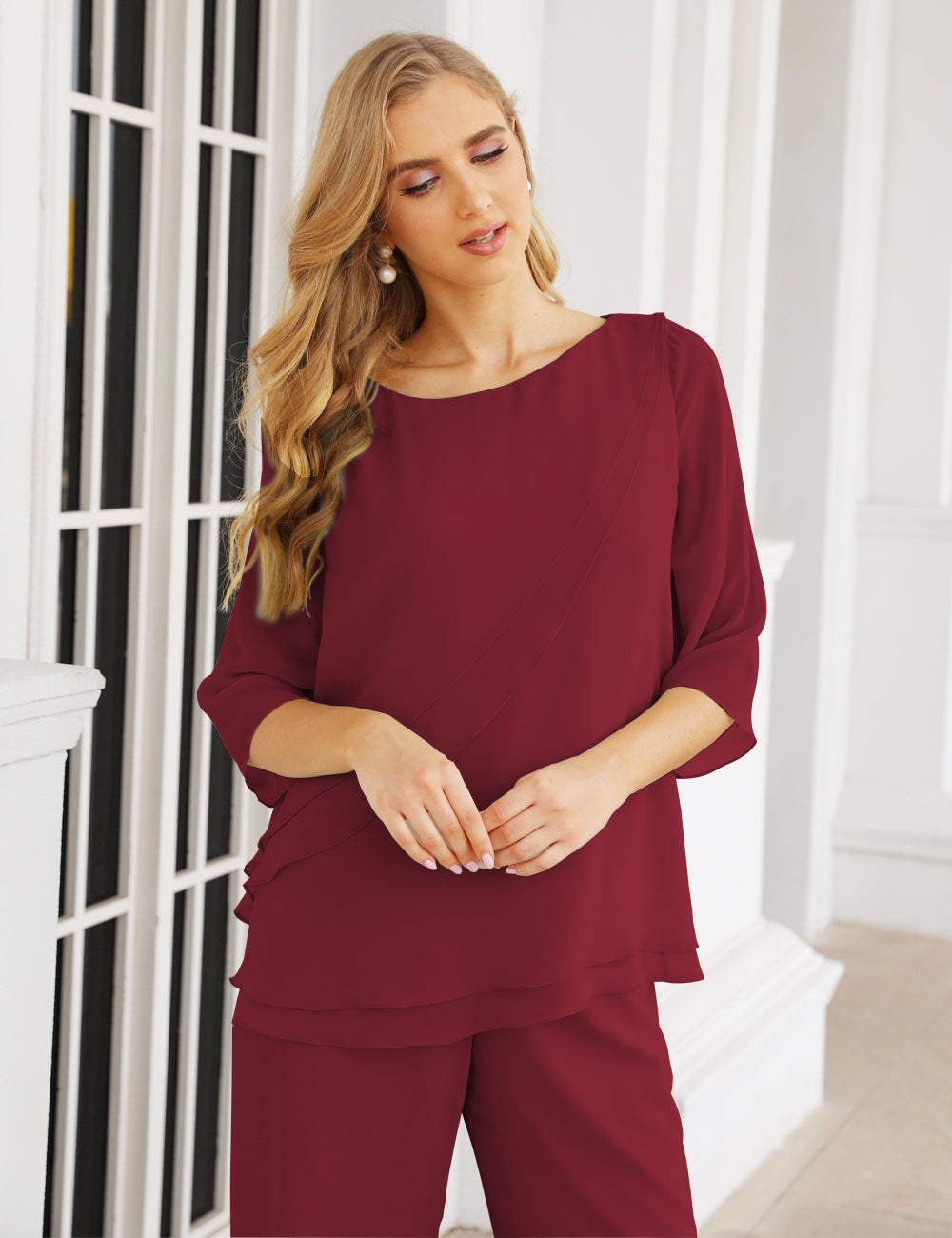 On Sales No Return No Refund 2 Piece Mother of The Bride Dresses Jacket Pant Sets SEA28064